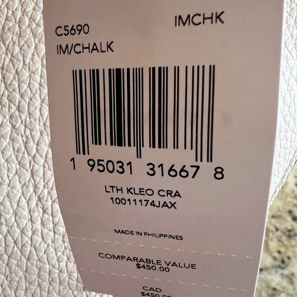 Coach Kleo Carryall Shoulder Bag Chalk White Smooth Pebble Leather Free Shipping - Picture 12 of 16